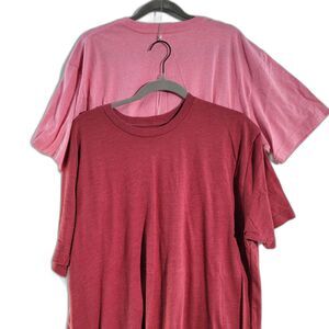 Bundle of x2 Fresh Pink & Red T-Shirt Crew Neck Short Sleeves Men's Size XL